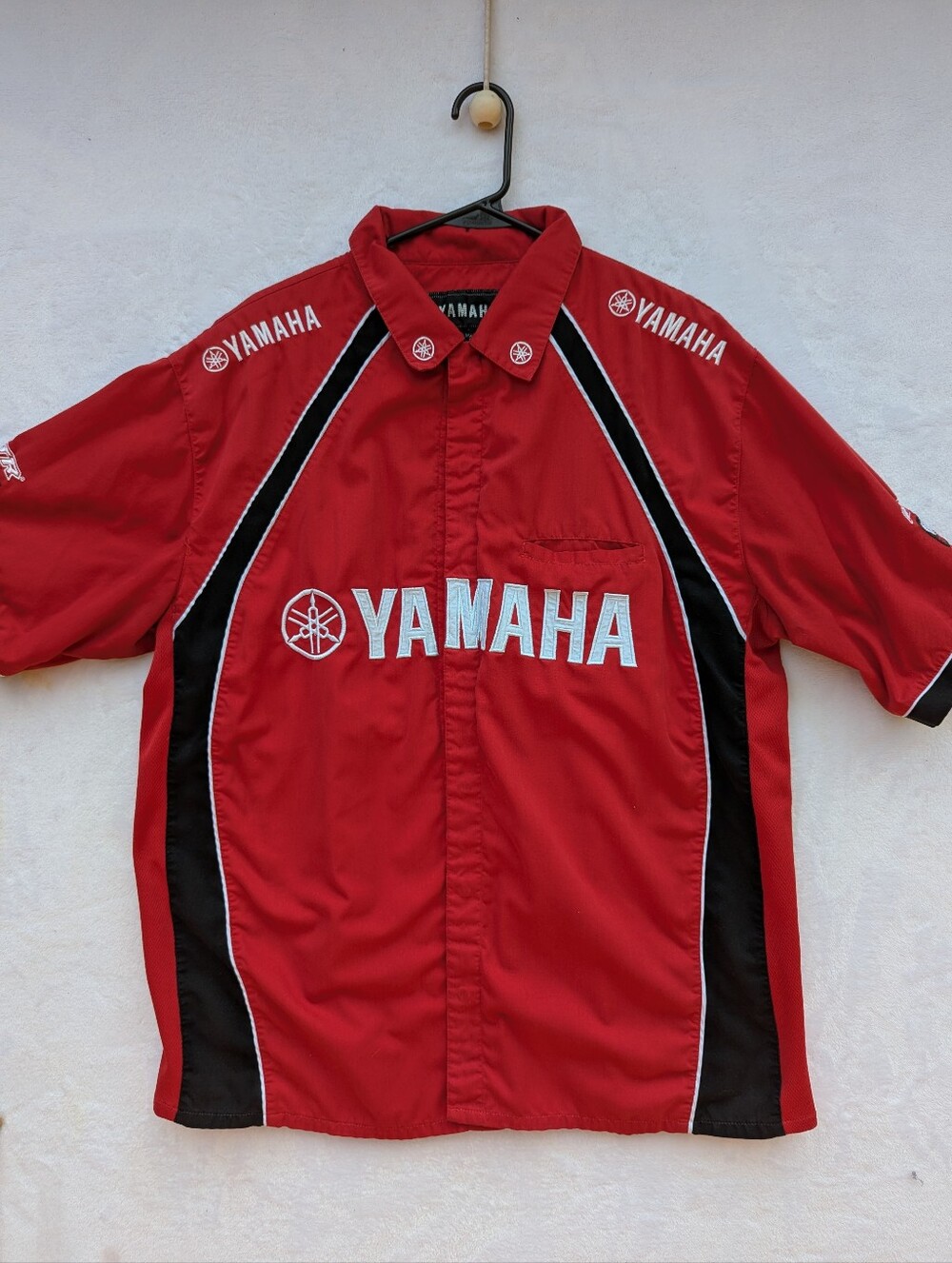 Yamaha Red and Black Racing Button-Down Mechanics Shirt - Men's XL